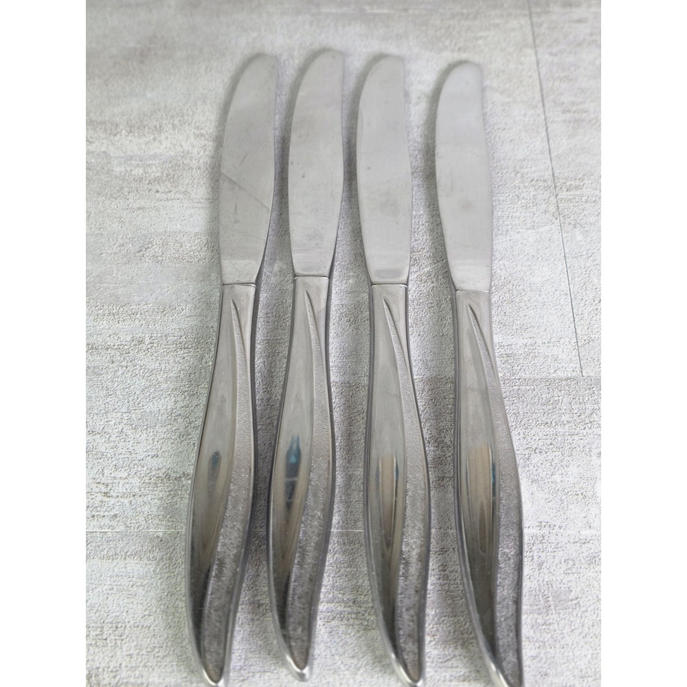 Oneida Craft Deluxe TEXTURA Stainless Flatware 4 Pieces Lot Dinner Knives